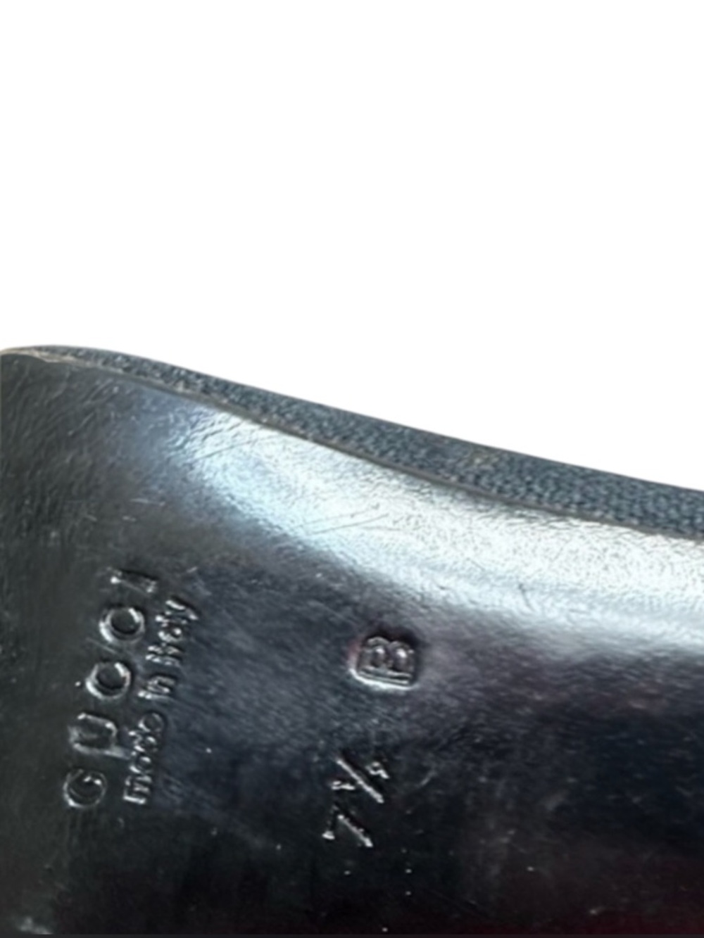Auth Gucci Black square toe Loafer Mule kitten heel 7.5 vintage retro 90s y2k - Picture 12 of 12
